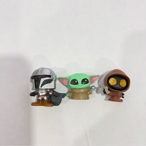 Star Wars Doorables Lot of 3  Mandalorian Grogu And Jawa Figures Collection 1.5"
